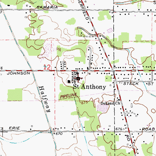 Topographic Map of Saint Anthony School, MI