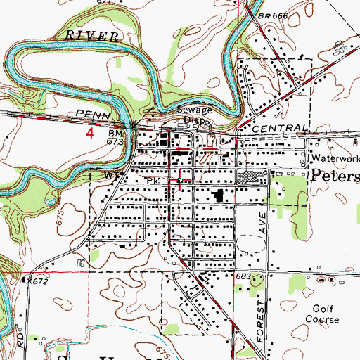 Topographic Map of Church of God Seventh Day Adventist, MI