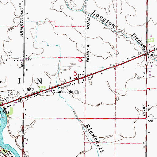 Topographic Map of North Elementary School, MI