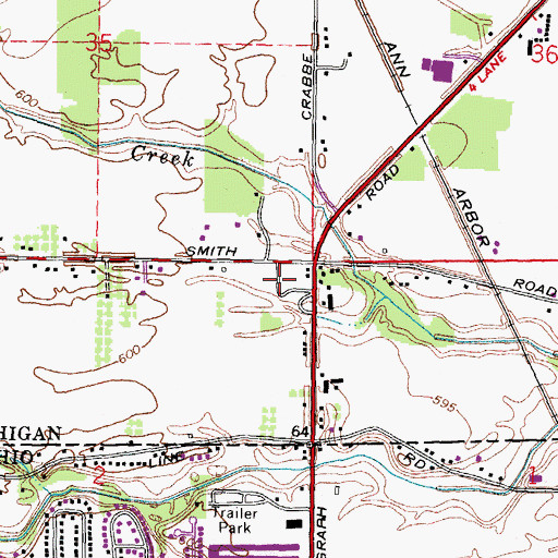 Topographic Map of Oakwood Mobile Home Community, MI