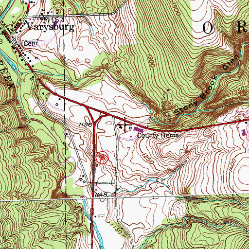 Topographic Map of Wyoming County Home, NY