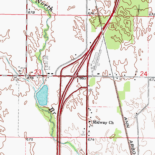 Topographic Map of Interchange 22, MI