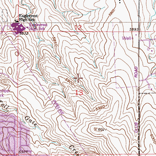 Topographic Map of Antelope Ridge Elementary School, CO