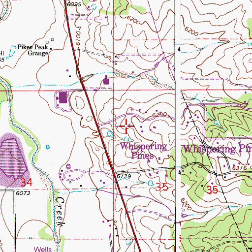 Topographic Map of Castlewood Christian School, CO
