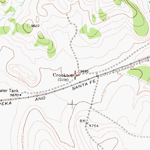 Topographic Map of Crookton, AZ