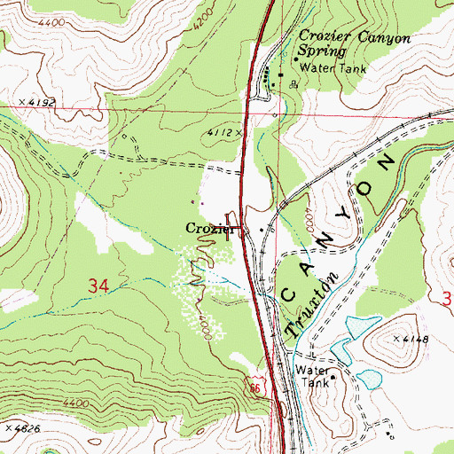 Topographic Map of Crozier, AZ