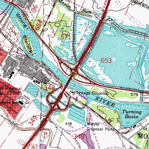 Topographic Map of Interchange 13, MI