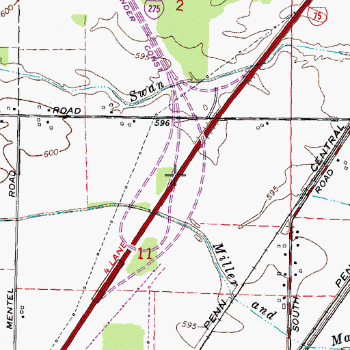 Topographic Map of Interchange 20, MI