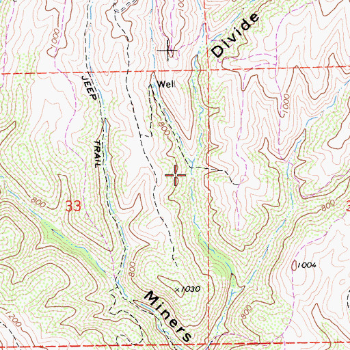 Topographic Map of Jackass Canyon, CA