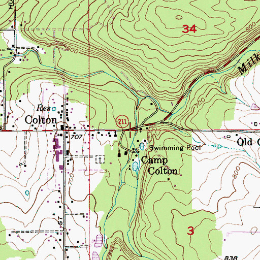Topographic Map of Colton Community Church, OR