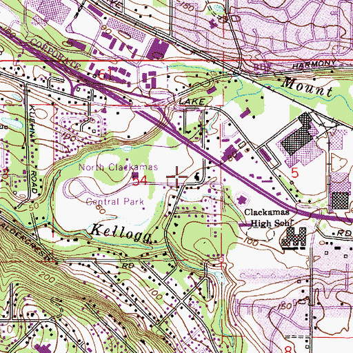 Topographic Map of Clackamas Christian Center, OR