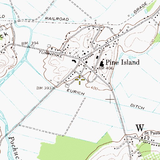Topographic Map of Pine Island Town Park, NY