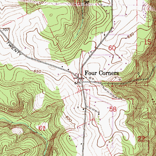 Topographic Map of Viola Ridge Christian Center, OR
