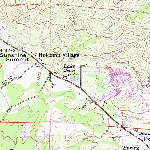 Topographic Map of Lake Jean, CA