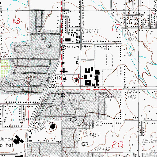 Topographic Map of North Medford High School, OR