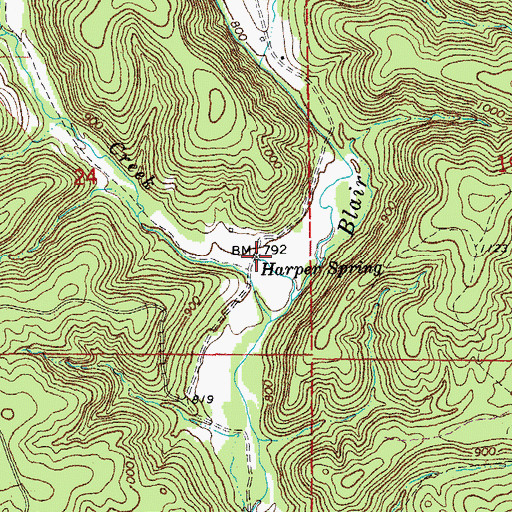 Topographic Map of McIntire Spring House (historical), MO