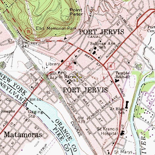 Topographic Map of Light of the World Christian Church, NY