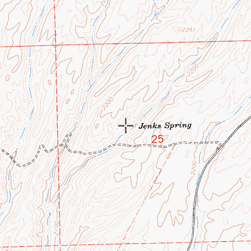 Topographic Map of Jenks Spring, CA