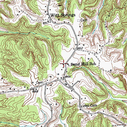 Topographic Map of Sand Hill (historical), KY