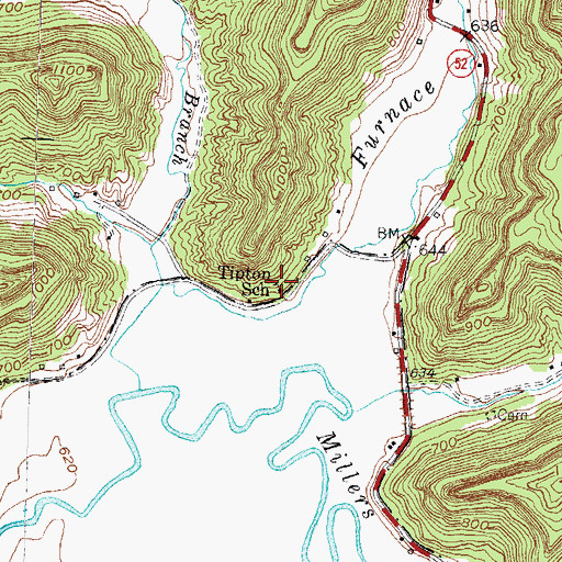 Topographic Map of Tipton (historical), KY