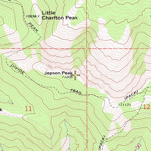 Topographic Map of Jepson Peak, CA