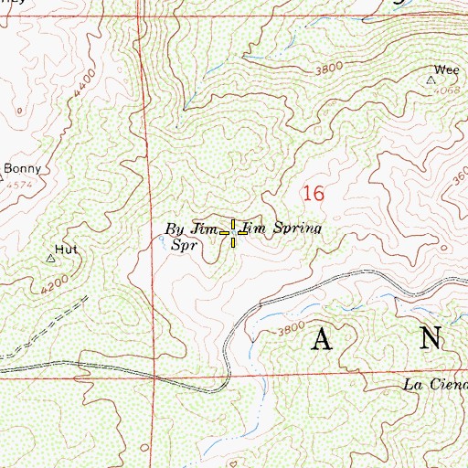 Topographic Map of Jim Spring, CA