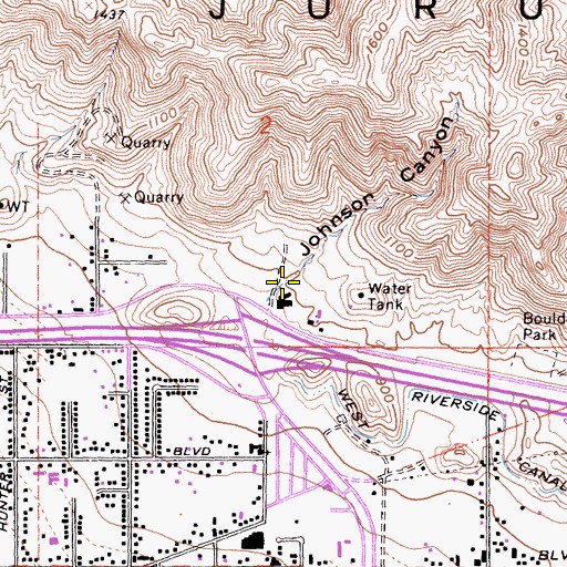 Topographic Map of Johnson Canyon, CA