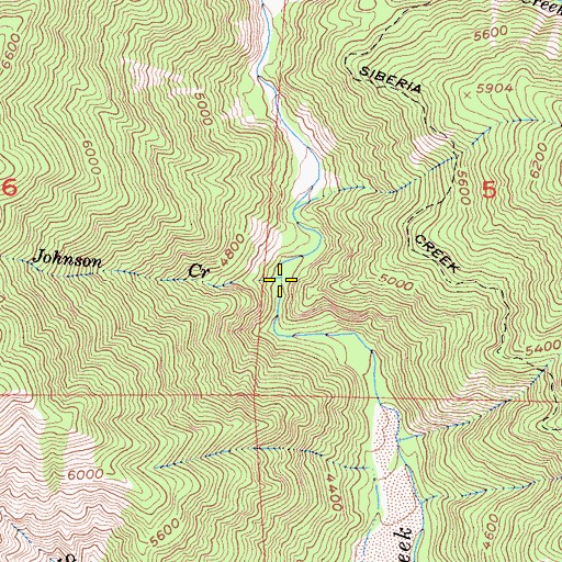 Topographic Map of Johnson Creek, CA
