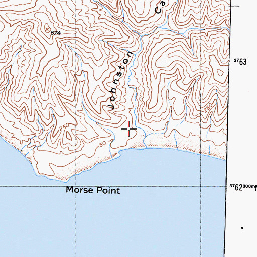 Topographic Map of Johnston Canyon, CA