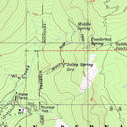 Topographic Map of Jolley Spring, CA