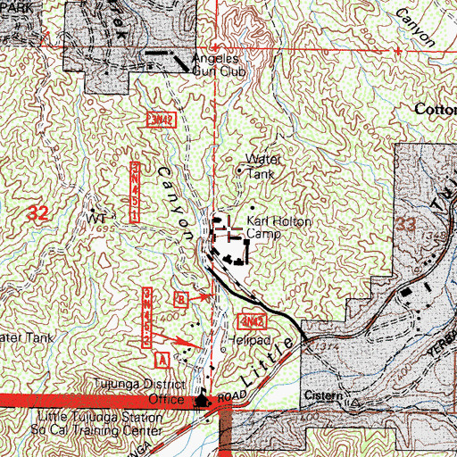 Topographic Map of Karl Holton Camp, CA