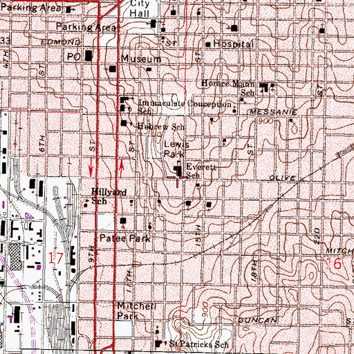 Topographic Map of Saint Joseph Christian School, MO