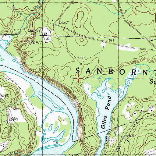 Topographic Map of Gile Pond Airport, NH