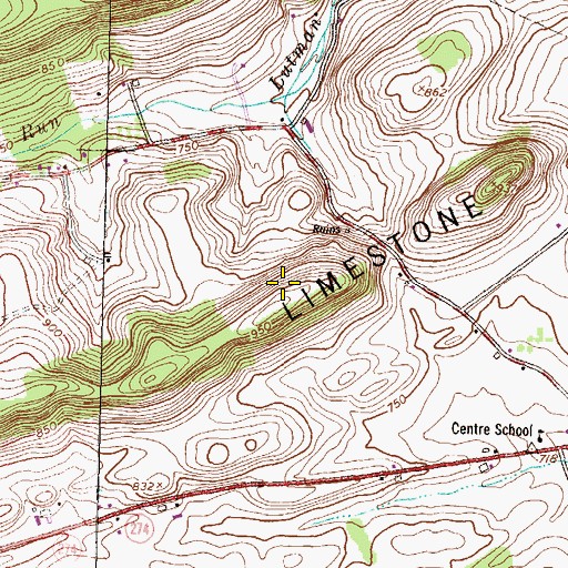 Topographic Map of Kitner Airport, PA