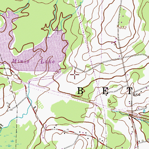 Topographic Map of Hallett's Airport, PA