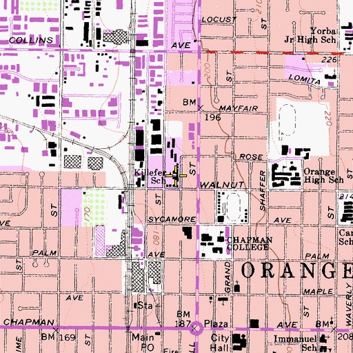 Topographic Map of Killefer School, CA