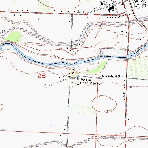 Topographic Map of Kingston Historical Marker, CA