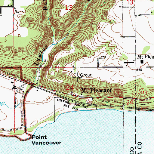 Topographic Map of Pleasant Farm Airport, WA