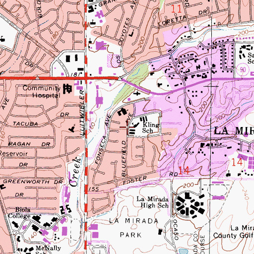 Topographic Map of Kling School, CA