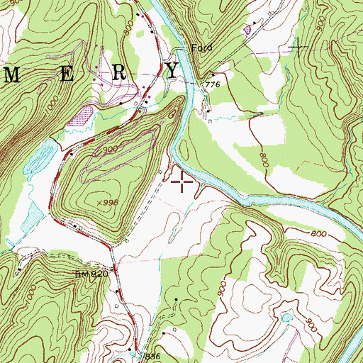 Topographic Map of River's Edge Farm Airport, WV