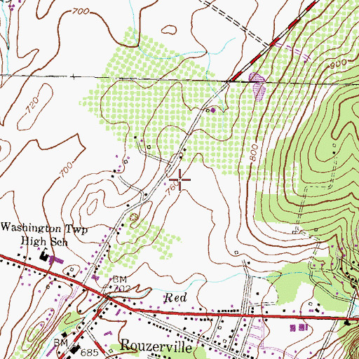 Topographic Map of Bittner/Whitsel Airport (historical), PA