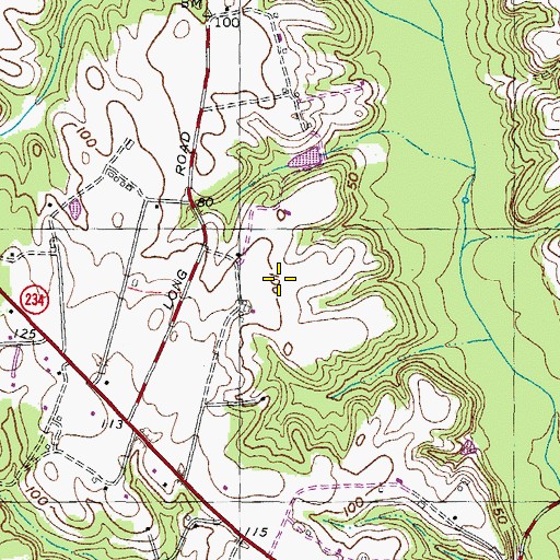 Topographic Map of Clements Airport, MD