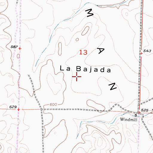 Topographic Map of La Bajada, CA
