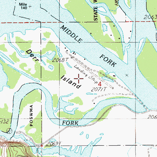 Topographic Map of Delta Shores Airport, ID