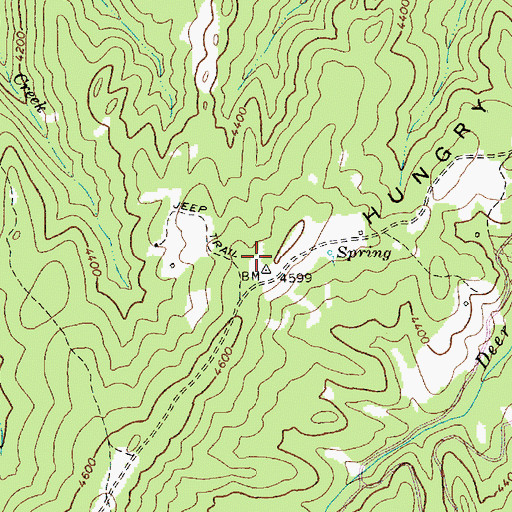 Topographic Map of Hungry Ridge Ranch Airport, ID