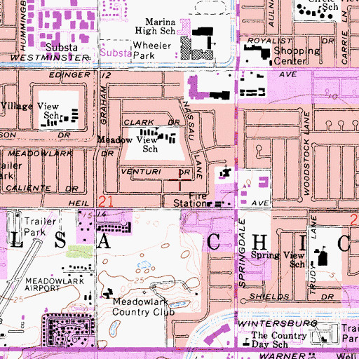 Topographic Map of La Bolsa Chica, CA