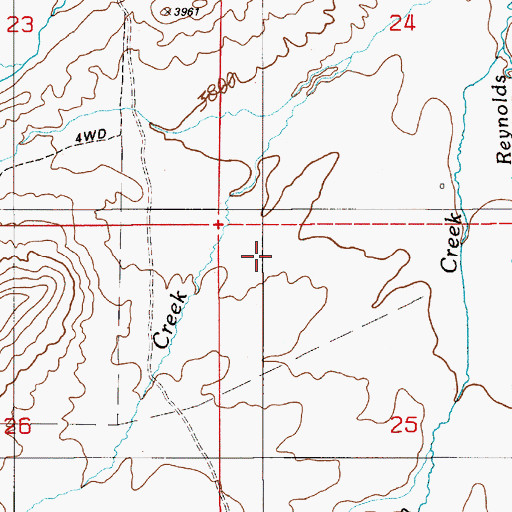 Topographic Map of Z X Ranch Airport, ID