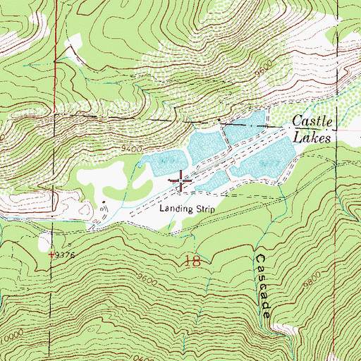 Topographic Map of Castle Lakes Airport, CO