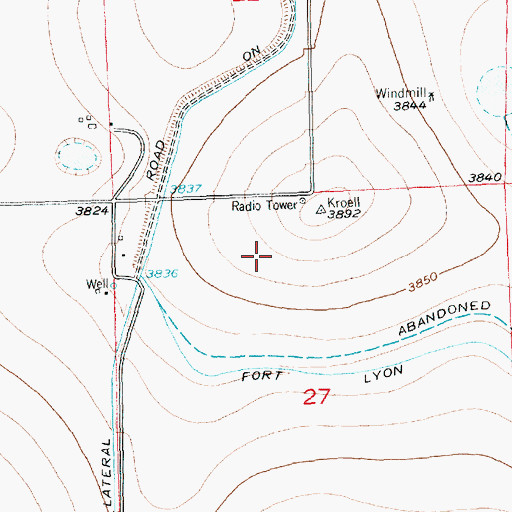 Topographic Map of Tinnes Airport, CO