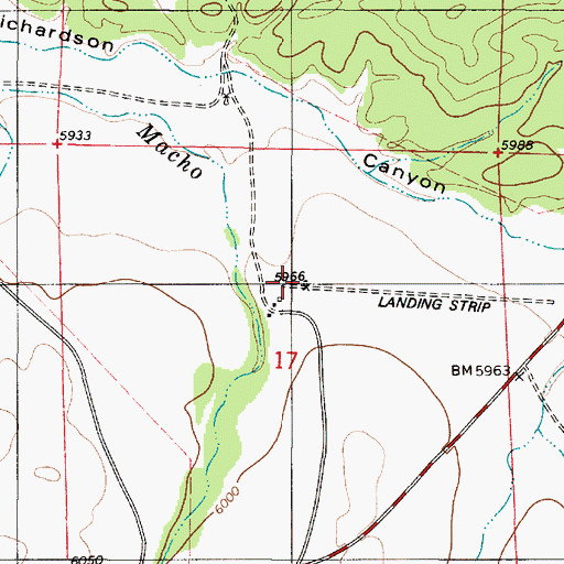Topographic Map of Block Ranch Airport, NM